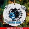 Carolina Panthers Rugby Ball Logo 3D Christmas Ornament