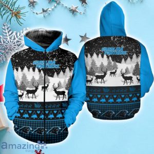 Carolina Panthers Snow Reindeer Christmas Hoodie Product Photo 2