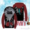 Cat Merry Christmas Red Unique Design Fleece Zip Hoodie