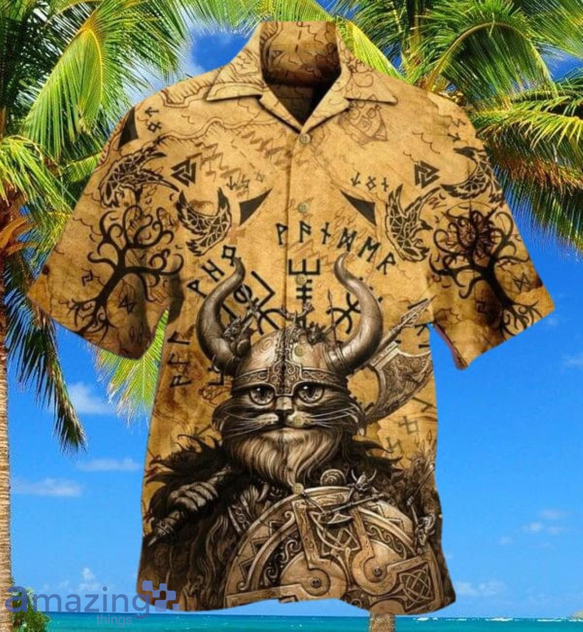 Viking Hawaiian Shirt Classic Cat Viking