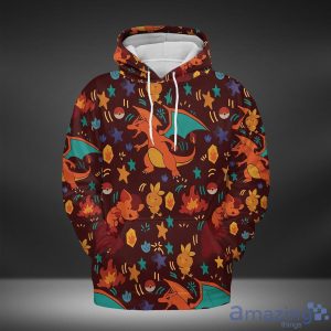 Charizard Fire Red All Over Printed 3D Hoodie For Men And Women Product Photo 2