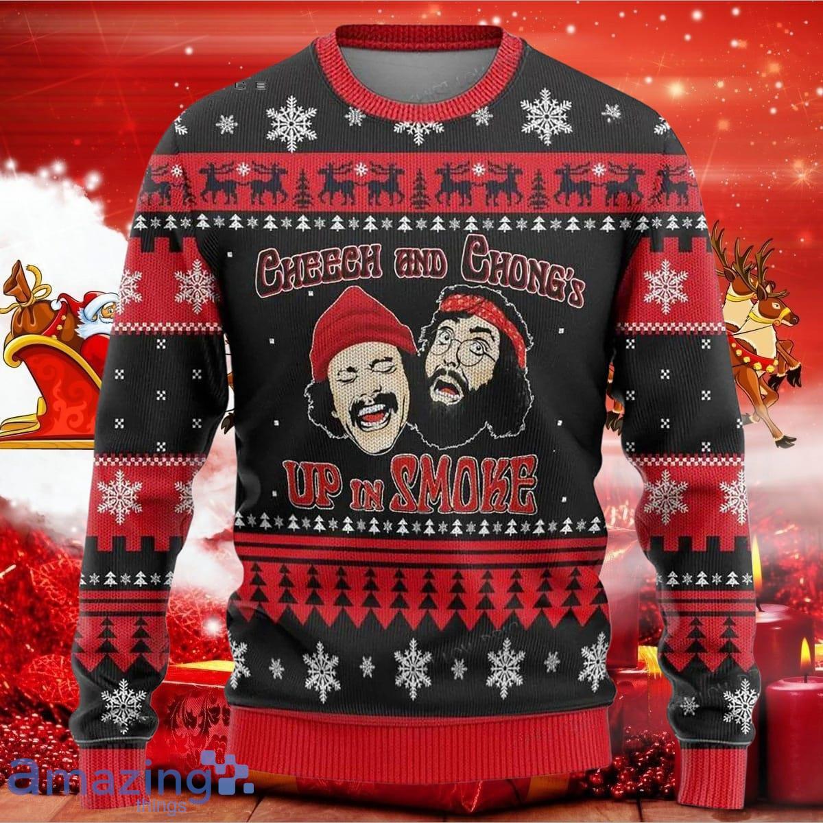 Cheech And Chong Is Up In Smoke Womens Ugly Christmas Sweater Impressive Gift image Cheech And Chong Is Up In Smoke Womens Ugly Christmas Sweater Impressive Gift Product Photo 1