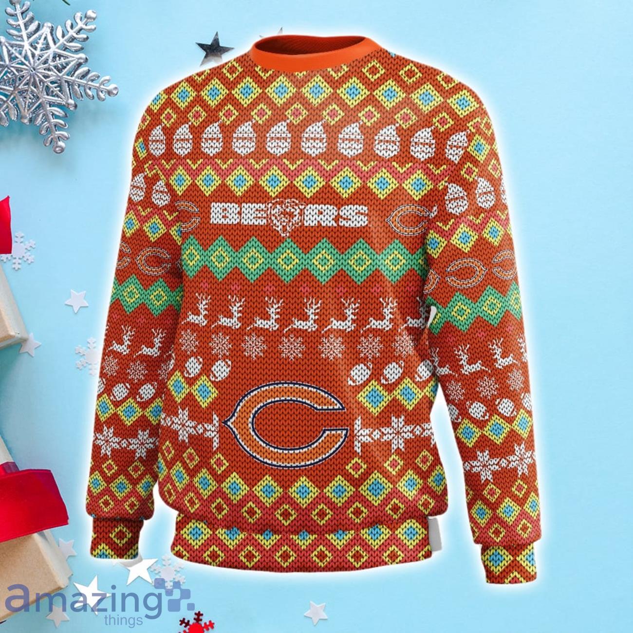 Chicago Bears Snowflakes Pattern Ugly Christmas Sweater