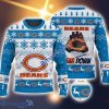 Chicago Bears Fans Logo Snowflake Pattern Ugly Christmas Sweater For Fans Blue