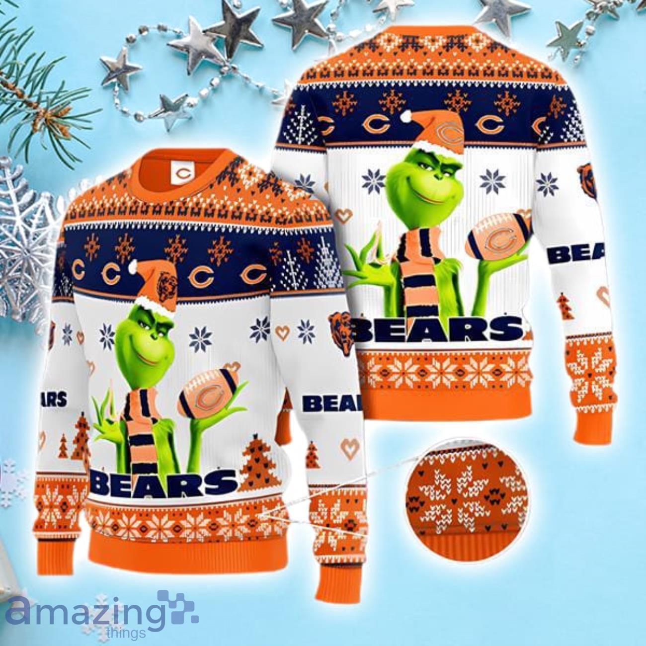 Chicago Bears Grnch Ugly Christmas Sweater - Lelemoon