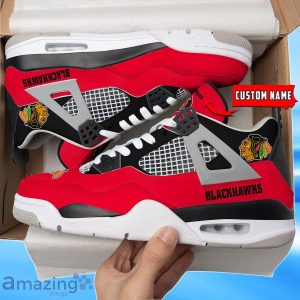 Chicago Blackhawks Custom Name Air Jordan 4 Shoes Impressive Gift For Men Women Product Photo 1