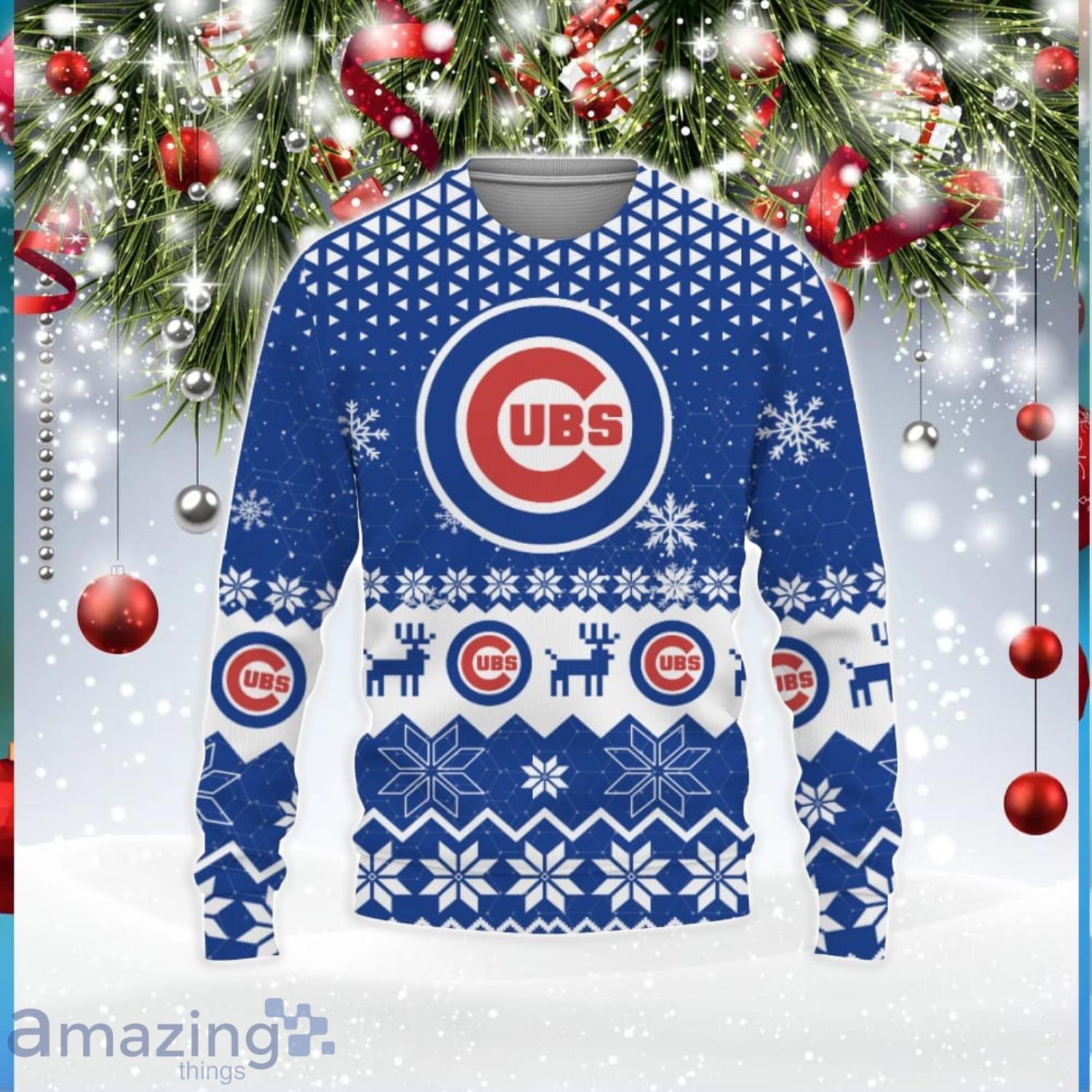Chicago Cubs Logo Custom Name For Football Fans Ugly Christmas Sweater  Christmas Gift