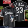 Chicago White Sox Personalized Name MLB Fans Stitch Black Striped Baseball Jersey Shirt