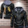 Chicago White Sox Striped Style Leather Jacket For Fans