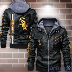 Chicago White Sox Striped Style Leather Jacket For Fans Product Photo 1