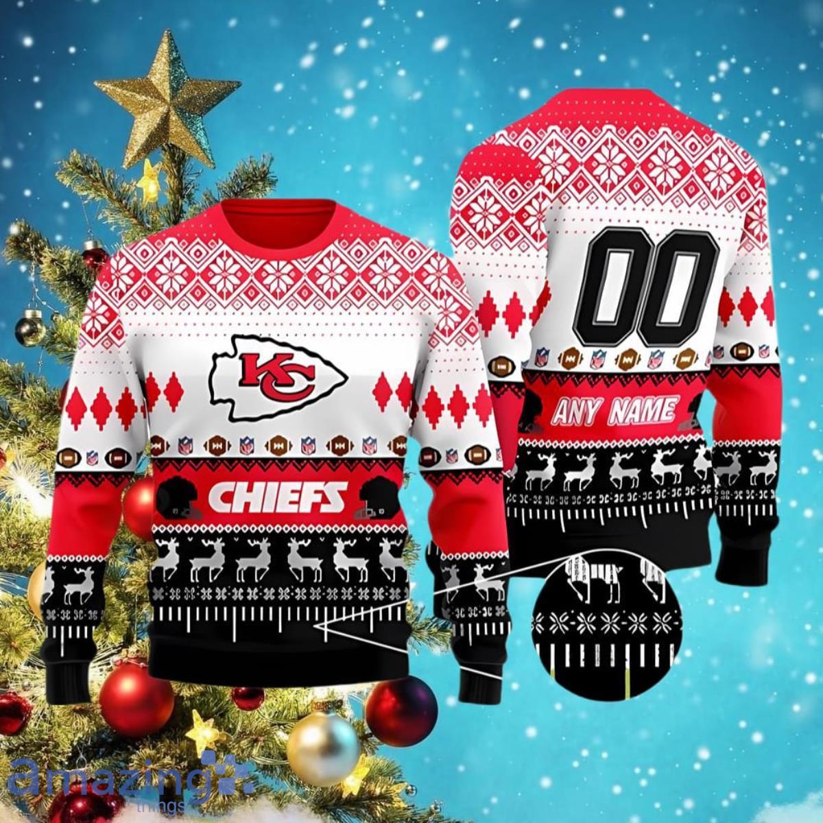 Chiefs Christmas Sweater Tribal Ethnic Pattern Custom Kansas City Chiefs Special Gift For Men And Women image Chiefs Christmas Sweater Tribal Ethnic Pattern Custom Kansas City Chiefs Special Gift For Men And Women Product Photo 1
