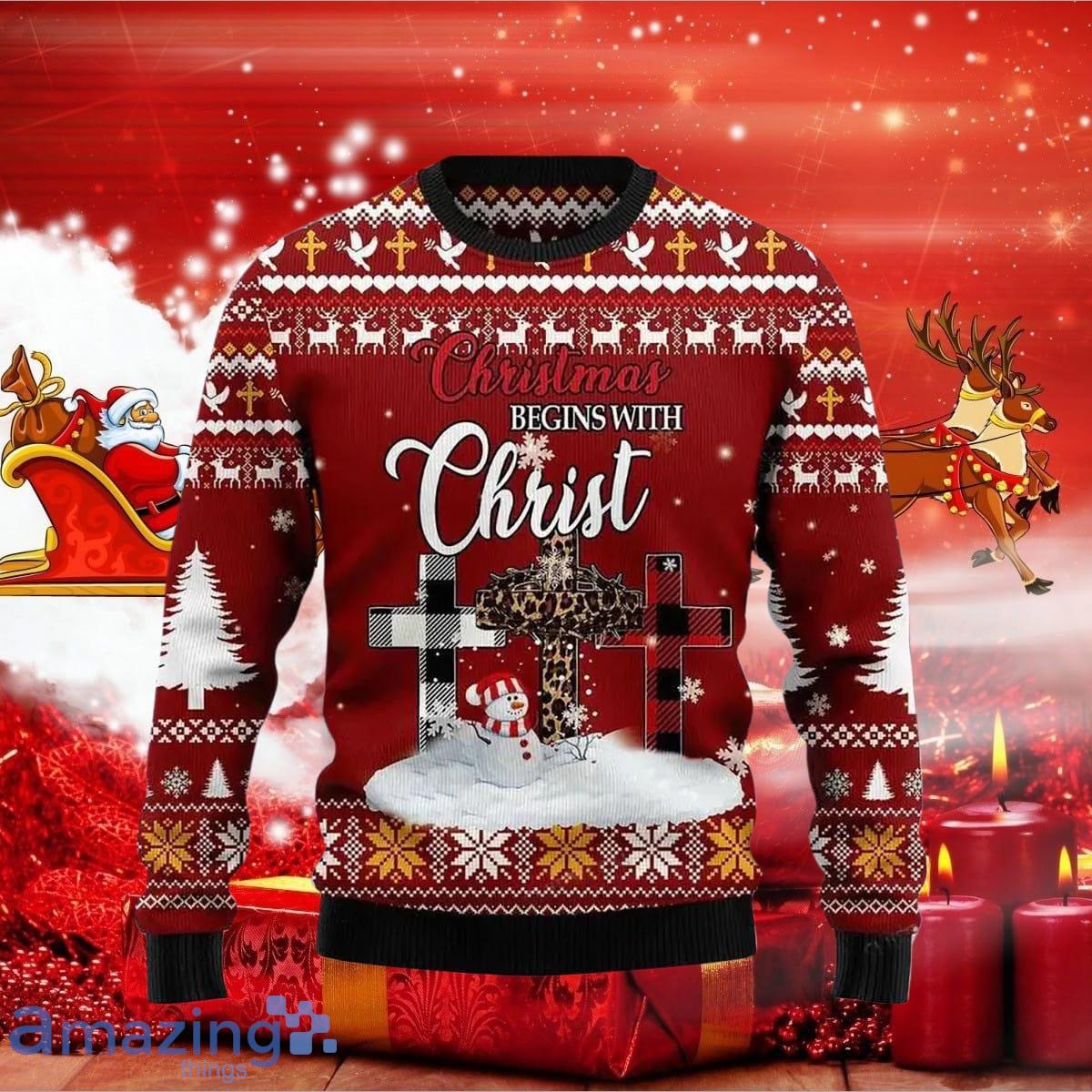 Christian ugly shop christmas sweater