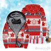 Christmas CANADA Maple Leaf Christmas Fleece Zip Hoodie