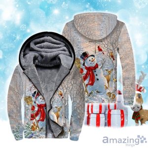 Christmas Snowman Fleece Zip Hoodie Product Photo 1