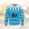 Christmas Ugly Sweater Snow Santa Pattern Logo Miami Marlins Hot Trend For Fans Club