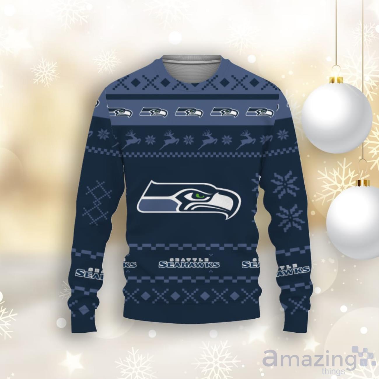 Seattle Seahawks Christmas Ugly Sweater - Limotees