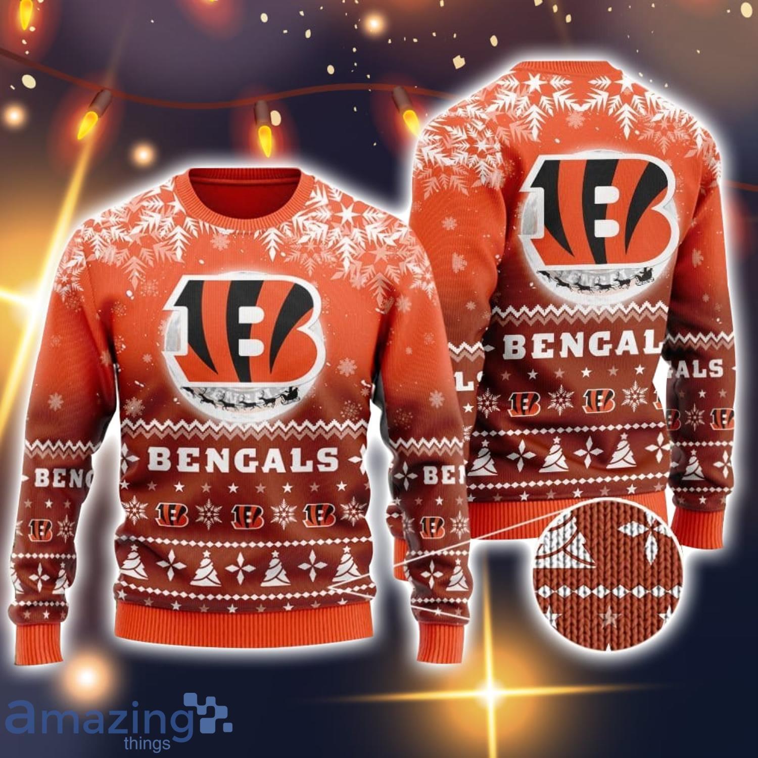 Bengals Christmas Sweater Fascinating Santa Claus Cincinnati