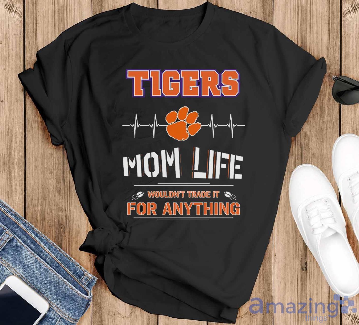Clemson Tigers Mom Life T Shirt, Hoodie, and Sweatshirt for Fans image Clemson Tigers Mom Life T-Shirt, Hoodie, and Sweatshirt for Fans - Black T-Shirt