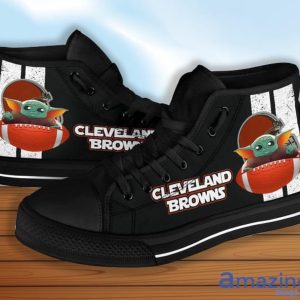 Cleveland Browns Baby Yoda High Top Shoes For Men Women Product Photo 3