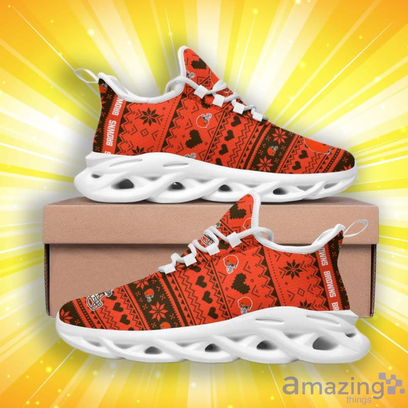 Cleveland Browns Christmas Patterns Max Soul Shoes image Cleveland Browns Christmas Patterns Max Soul Shoes Product Photo 4