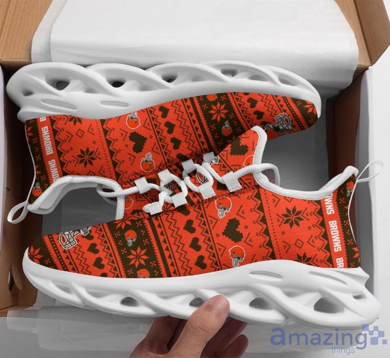 Cleveland Browns Christmas Patterns Max Soul Shoes image Cleveland Browns Christmas Patterns Max Soul Shoes Product Photo 1