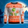 Cleveland Browns Grinch Snowflake Pattern Ugly Sweater Christmas