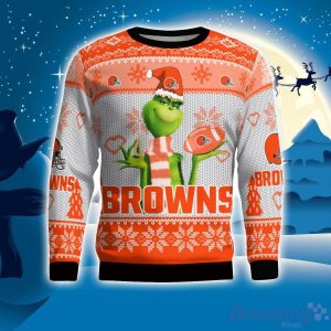 Cleveland Browns Grinch Snowflake Pattern Ugly Sweater Christmas Product Photo 1