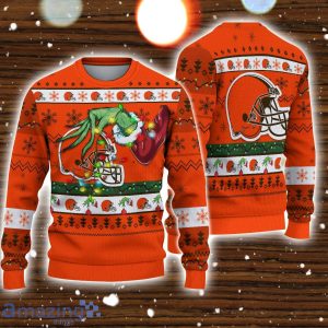 Cleveland Browns NFL Grinch Hand Funny Christmas Gift Ugly Christmas Sweater Gift Ideas For Fans image Cleveland Browns NFL Grinch Hand Funny Christmas Gift Ugly Christmas Sweater Gift Ideas For Fans Product Photo 3