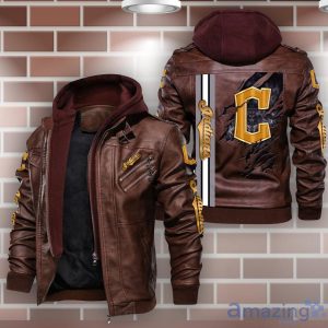 Cleveland Indians Striped Style Leather Jacket For Fans Product Photo 2