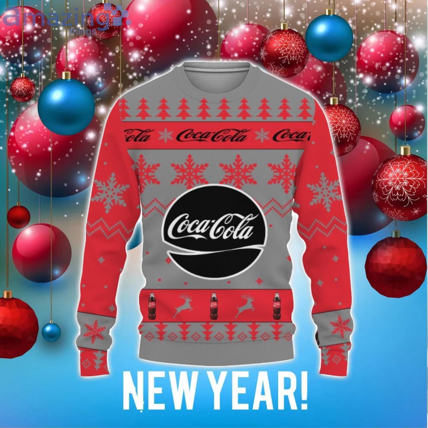 Coca Cola Soft Drink Big Snowflake Pattern Ugly Christmas 3D Sweater For Men And Women image Coca Cola Soft Drink Big Snowflake Pattern Ugly Christmas 3D Sweater For Men And Women Product Photo 1