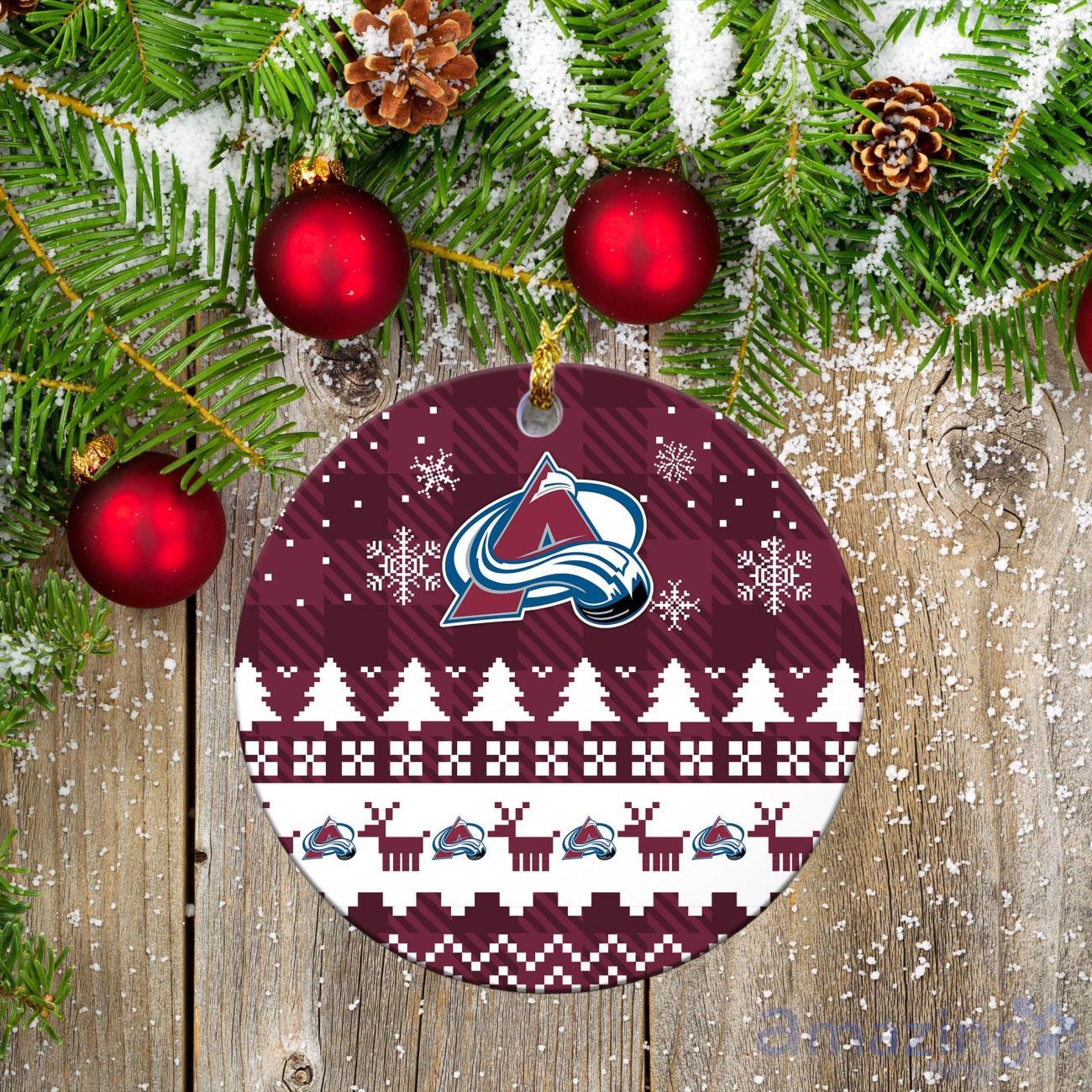 Colorado Avalanche Ceramic Ornament Christmas Pixel Art Tartan Background image Colorado Avalanche Ceramic Ornament Christmas Pixel Art Tartan Background Product Photo 2