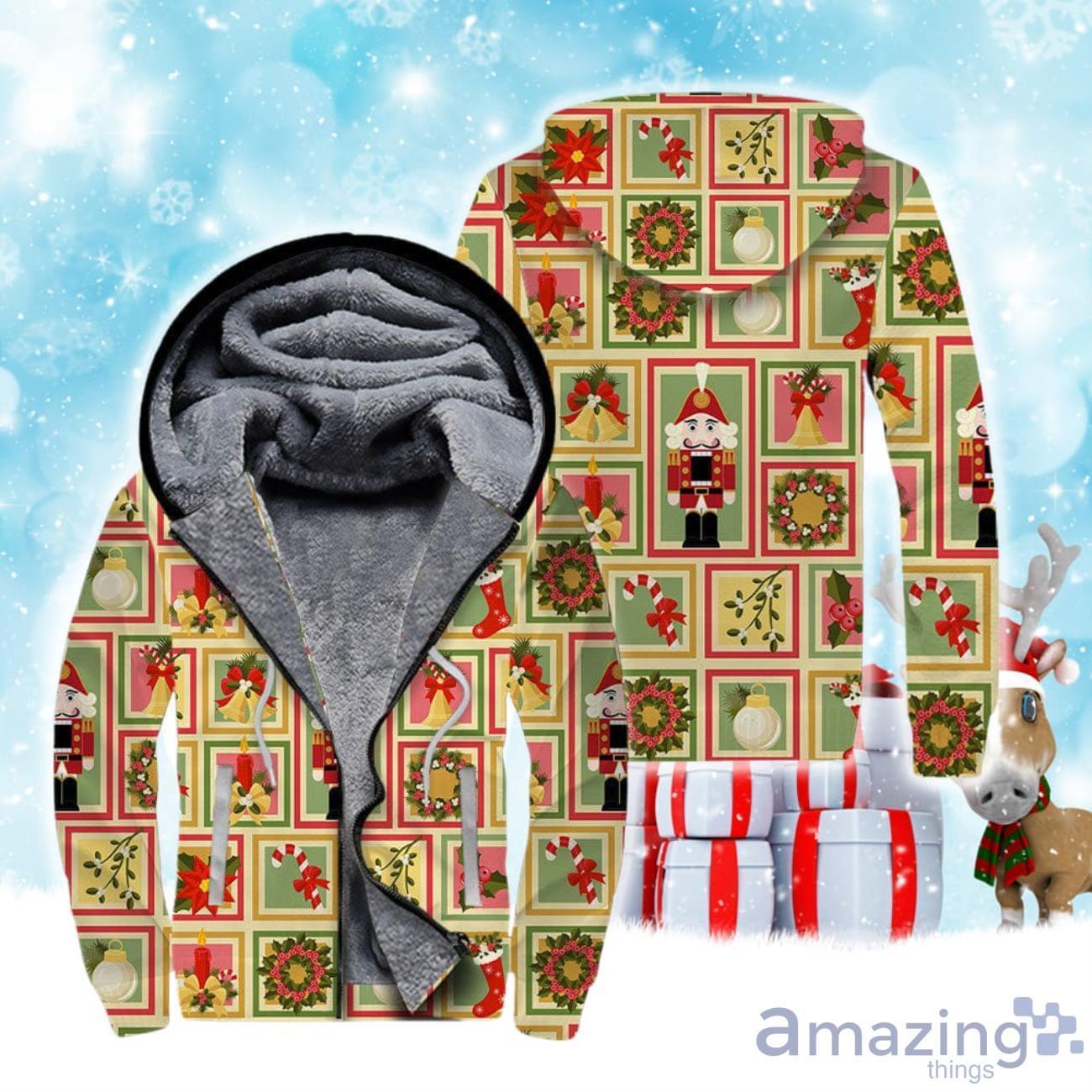 Crack Deez Nuts Nutcracker Candy Mistletoe Fleece Zip Hoodie image Crack Deez Nuts Nutcracker Candy Mistletoe Fleece Zip Hoodie Product Photo 1