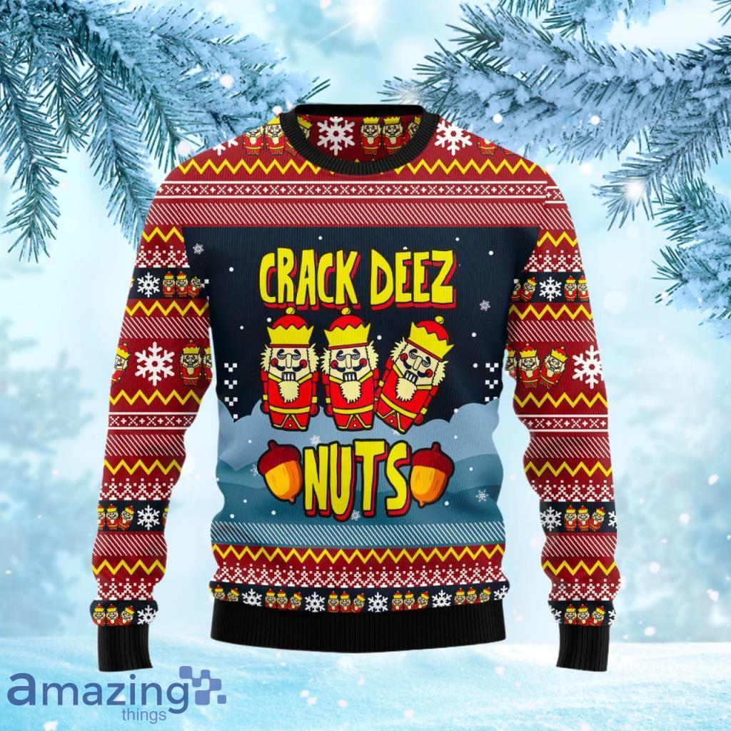 Crack Deez Nuts Ugly Christmas Sweater Gift Knitting Sweater