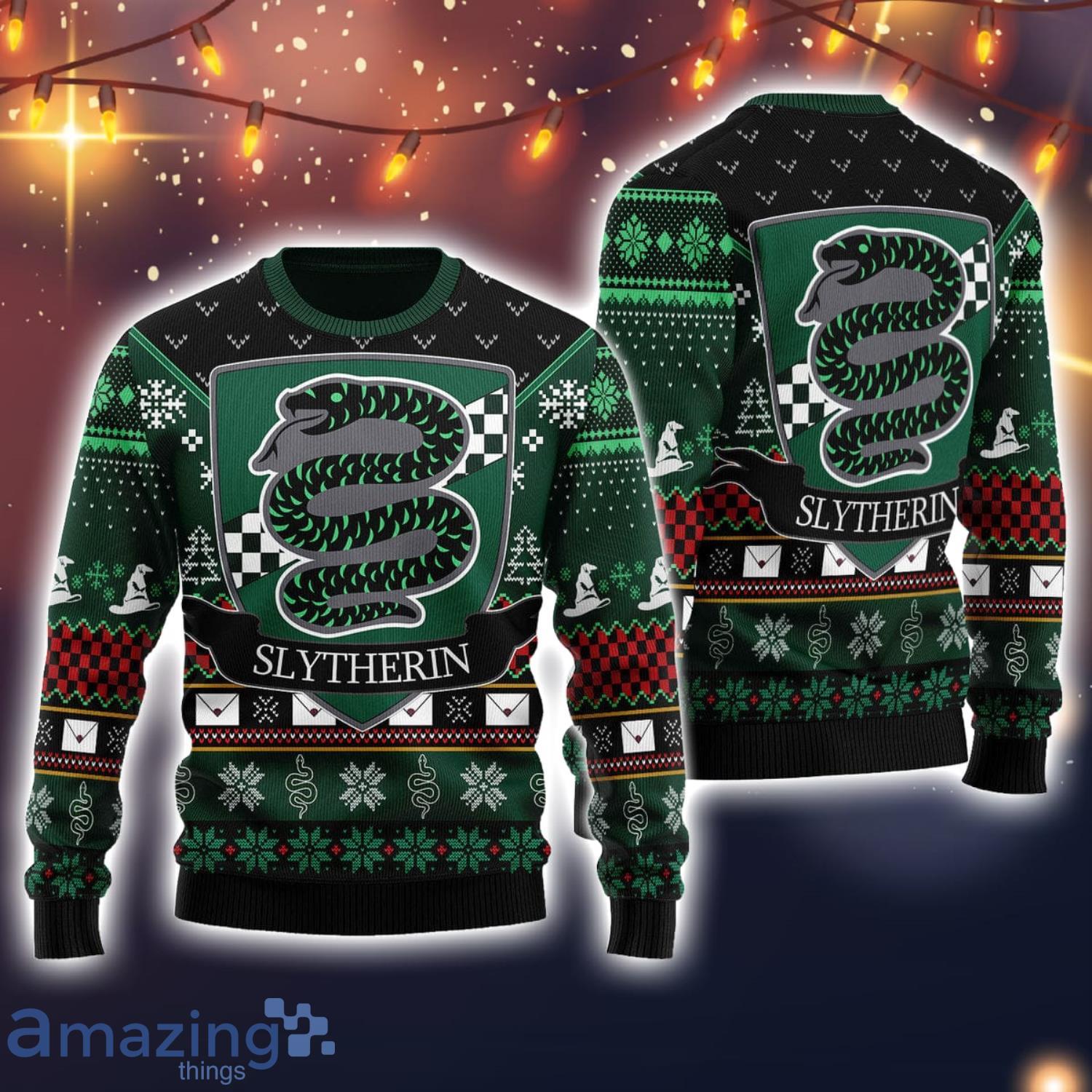 CSlytherin Round The Christmas Tree Ugly Christmas Sweater Christmas Gifts Unisex image CSlytherin Round The Christmas Tree Ugly Christmas Sweater Christmas Gifts Unisex Product Photo 1