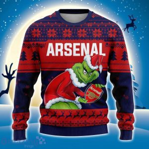 Custom Name And Number EPL Arsenal Grinch Ugly Christmas Sweater All Over Print Trending Sweater For Fan image Custom Name And Number EPL Arsenal Grinch Ugly Christmas Sweater All Over Print Trending Sweater For Fan Product Photo 2