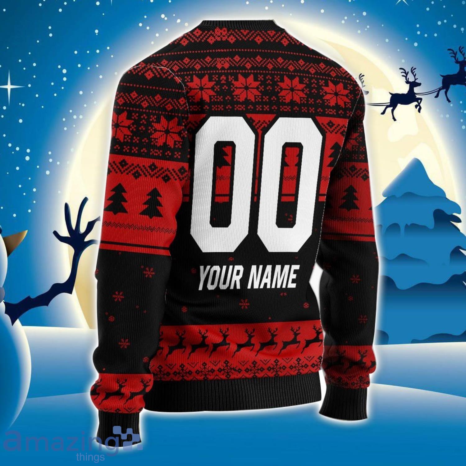 Custom Name And Number EPL Brentford Grinch Ugly Christmas Sweater All Over Print Trending Sweater For Fan image Custom Name And Number EPL Brentford Grinch Ugly Christmas Sweater All Over Print Trending Sweater For Fan Product Photo 3