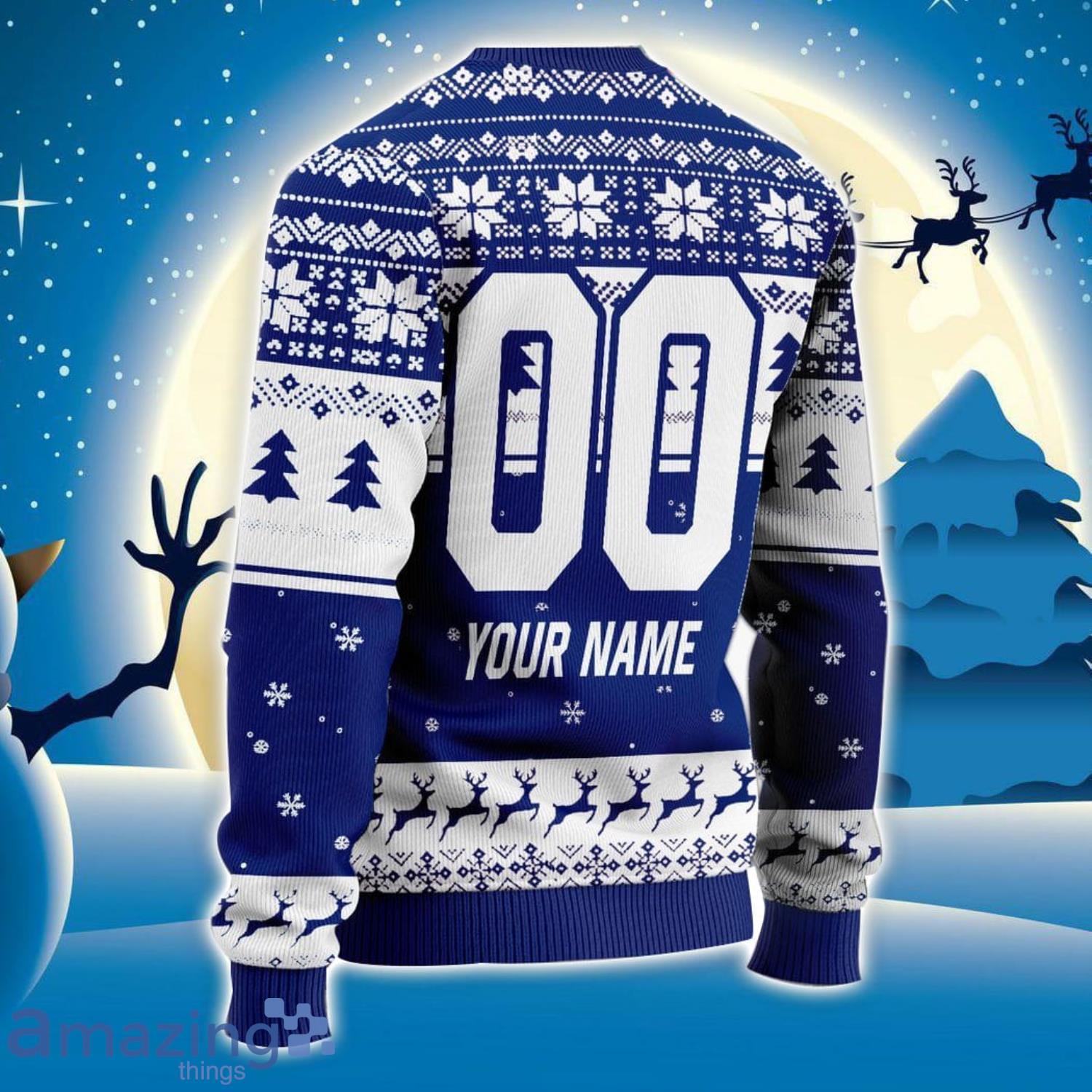 Custom Name And Number EPL Chelsea Grinch Ugly Christmas Sweater All Over Print Trending Sweater For Fan image Custom Name And Number EPL Chelsea Grinch Ugly Christmas Sweater All Over Print Trending Sweater For Fan Product Photo 3