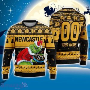 Custom Name And Number EPL Newcastle Grinch Ugly Christmas Sweater All Over Print Trending Sweater For Fan Product Photo 1