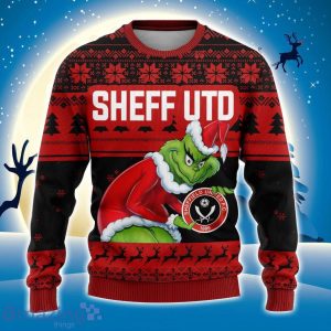 Custom Name And Number EPL Sheff UTD Grinch Ugly Christmas Sweater All Over Print Trending Sweater For Fan Product Photo 2