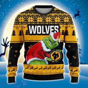 Custom Name And Number EPL Wolves Grinch Ugly Christmas Sweater All Over Print Trending Sweater For Fan image Custom Name And Number EPL Wolves Grinch Ugly Christmas Sweater All Over Print Trending Sweater For Fan Product Photo 2