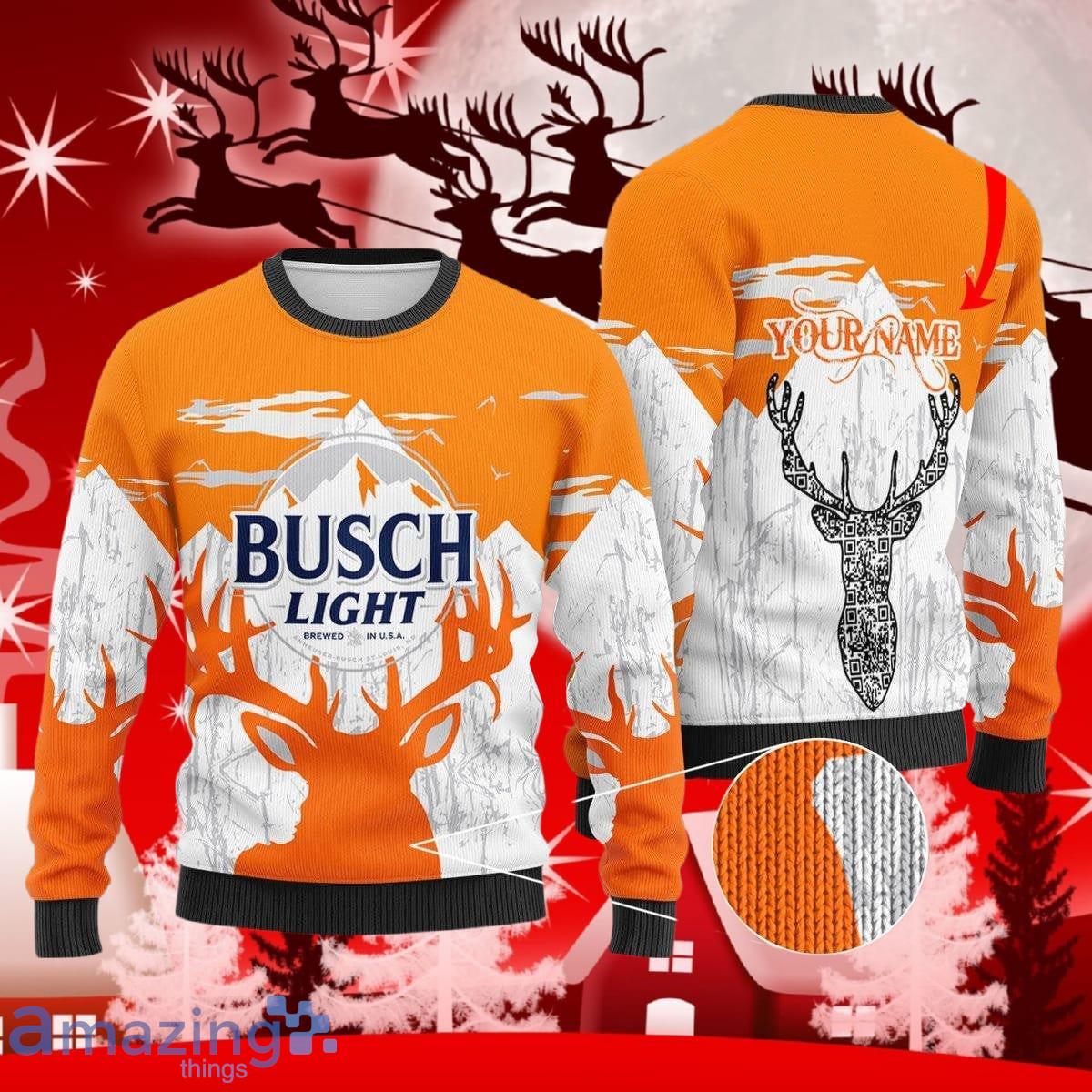 Custom Name Busch Light Ugly Christmas Sweater Style Gift For Men