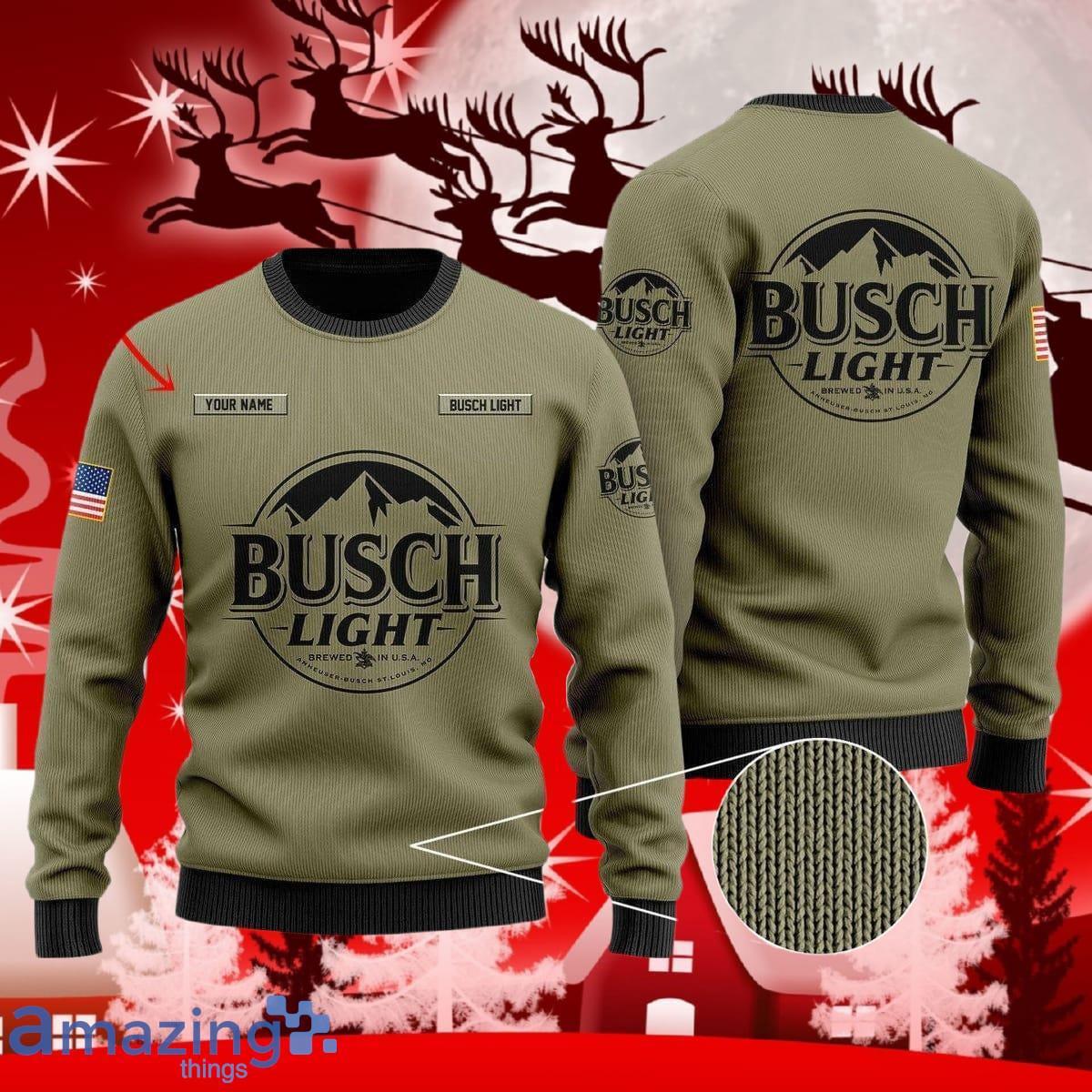 Custom Name Camo Busch Light Ugly Christmas Sweater Style Gift For Men And Women image Custom Name Camo Busch Light Ugly Christmas Sweater Style Gift For Men And Women Product Photo 1
