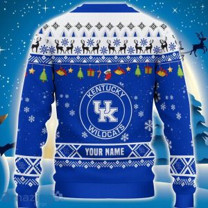Custom Name For NCAA Fans Kentucky Wildcats HO HO HO Ugly Christmas Sweater Funny Christmas Gift image Custom Name For NCAA Fans Kentucky Wildcats HO HO HO Ugly Christmas Sweater Funny Christmas Gift Product Photo 3