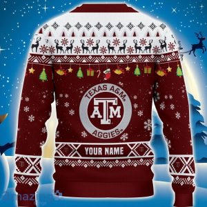 Custom Name For NCAA Fans Texas A&M Aggies HO HO HO Ugly Christmas Sweater Funny Christmas Gift Product Photo 3