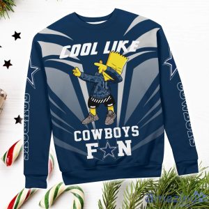 Cute Cool Like Dallas Cowboys Fan Bart Simpson Dab Ugly Christmas Sweater Product Photo 3