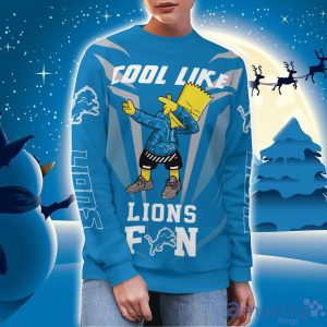 Cute Cool Like Detroit Lions Fan Bart Simpson Dab Ugly Christmas Sweater Product Photo 2