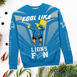Cute Cool Like Detroit Lions Fan Bart Simpson Dab Ugly Christmas Sweater Product Photo 3