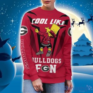 Cute Cool Like Georgia Bulldogs Fan Bart Simpson Dab Ugly Christmas Sweater image Cute Cool Like Georgia Bulldogs Fan Bart Simpson Dab Ugly Christmas Sweater Product Photo 2