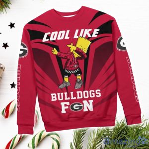 Cute Cool Like Georgia Bulldogs Fan Bart Simpson Dab Ugly Christmas Sweater image Cute Cool Like Georgia Bulldogs Fan Bart Simpson Dab Ugly Christmas Sweater Product Photo 3