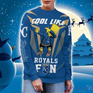 Cute Cool Like Kansas City Royals Fan Bart Simpson Dab Ugly Christmas Sweater image Cute Cool Like Kansas City Royals Fan Bart Simpson Dab Ugly Christmas Sweater Product Photo 2